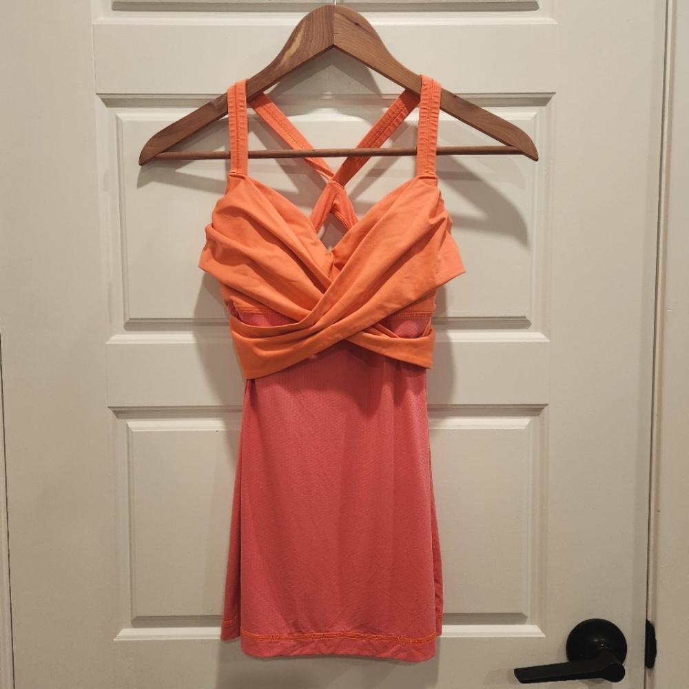 Sz 6 Lululemon Wrap It Up Tank - Grapefruit - Picture 2 of 3